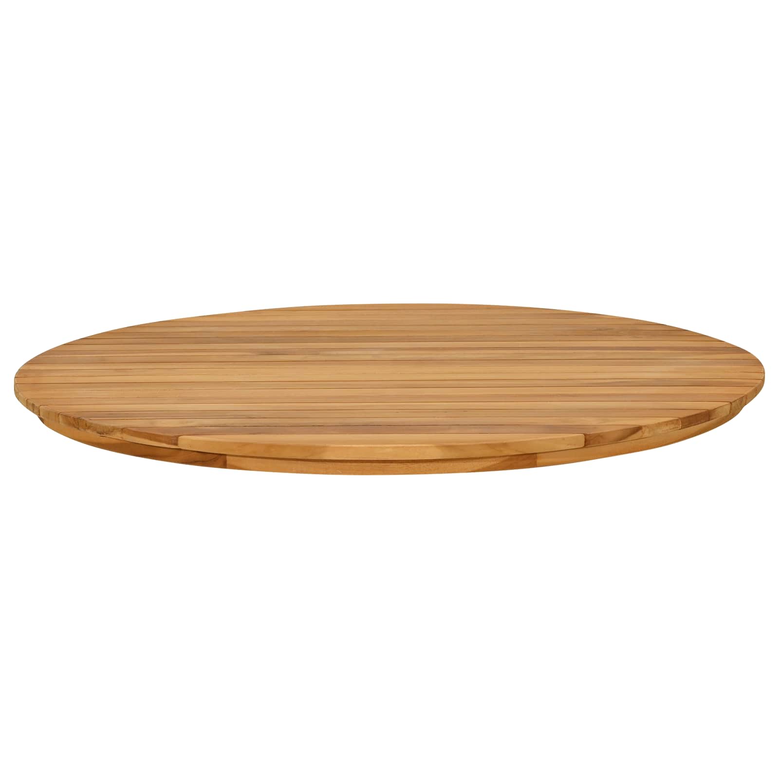 Tischplatte Ø 80 x 3,5 Rund Massives Teakholz Natur