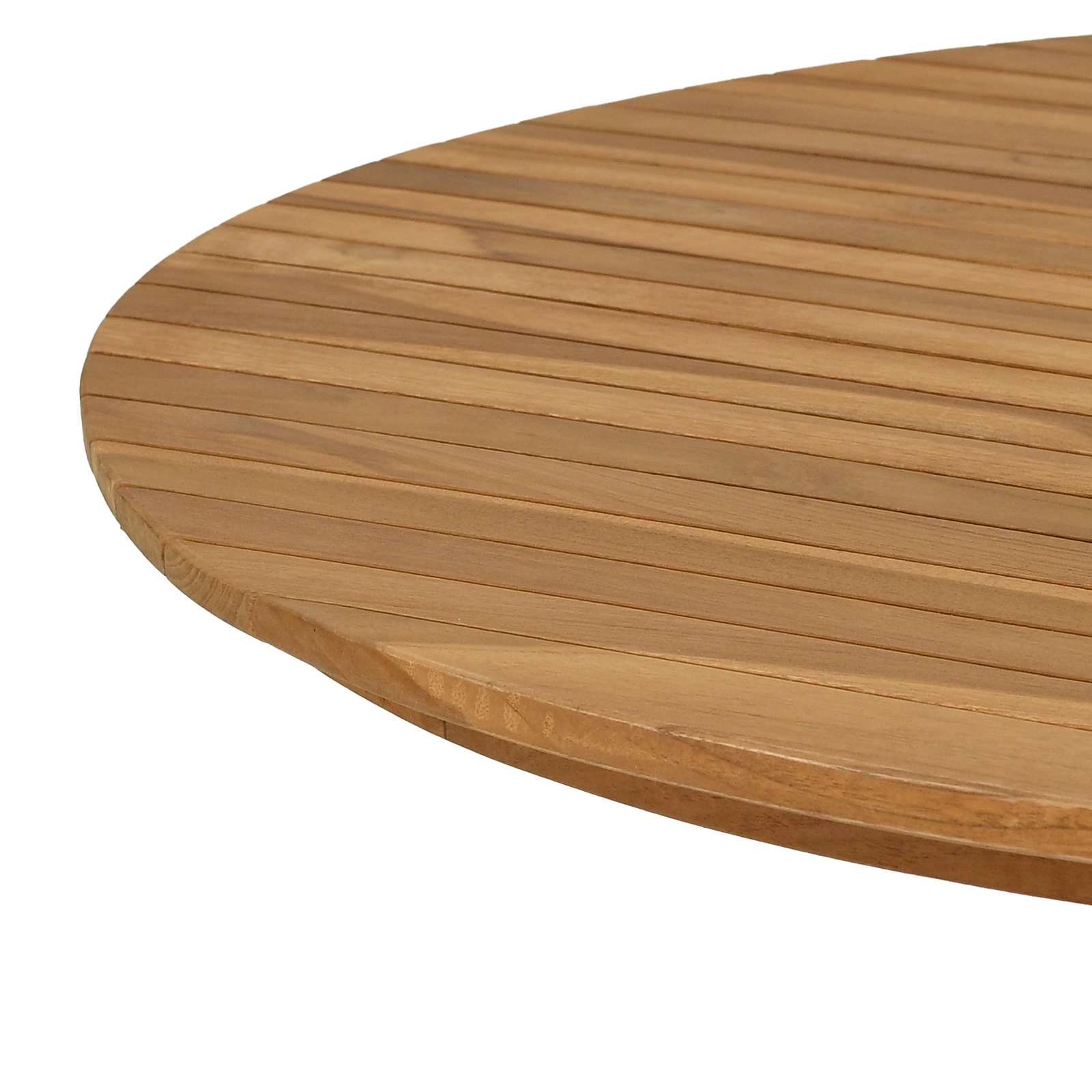 Tischplatte Ø 90 x 3,5 Rund Massives Teakholz Natur