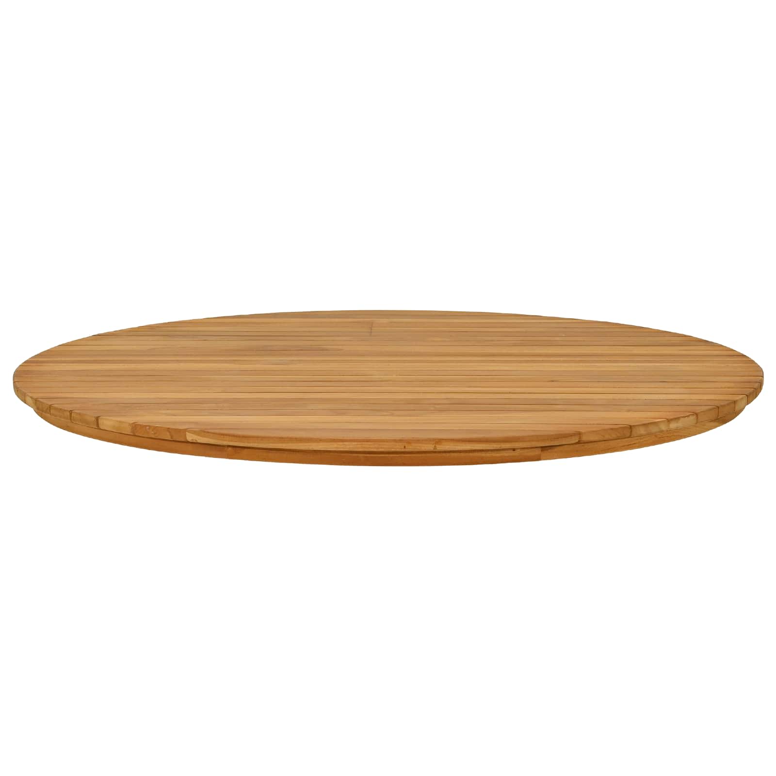 Tischplatte Ø 90 x 3,5 Rund Massives Teakholz Natur