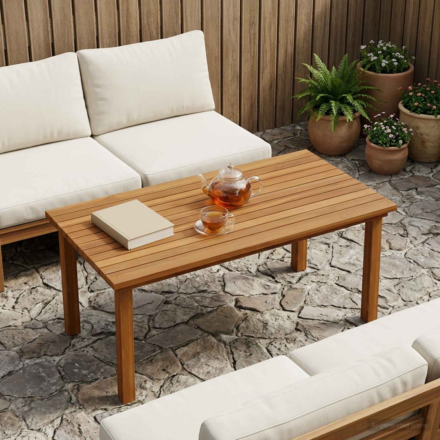 Tischplatte 90 x 45 x 3,5 cm Rechtwinklig Massives Teakholz