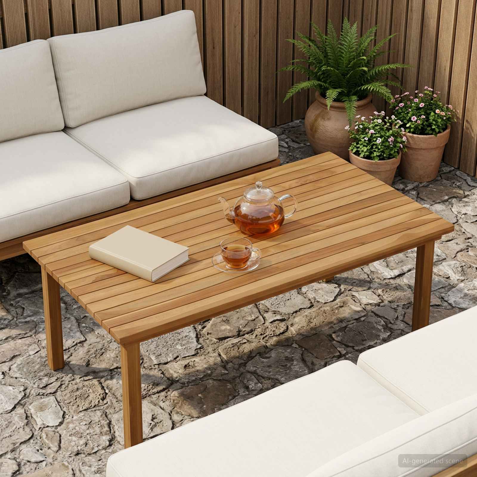Tischplatte 100 x 50 x 3,5 cm Rechtwinklig Massives Teakholz