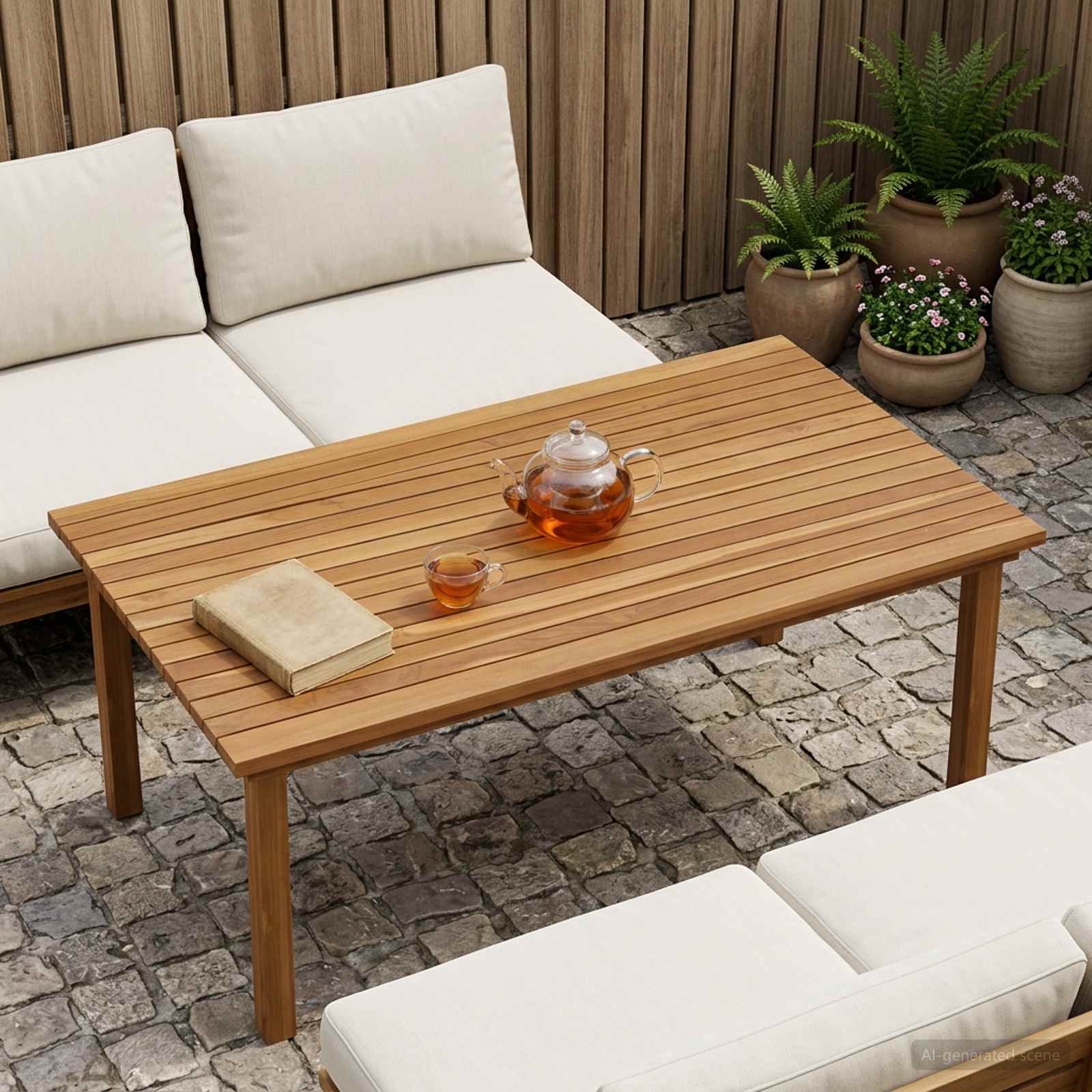 Tischplatte 110 x 55 x 3,5 cm Rechtwinklig Massives Teakholz