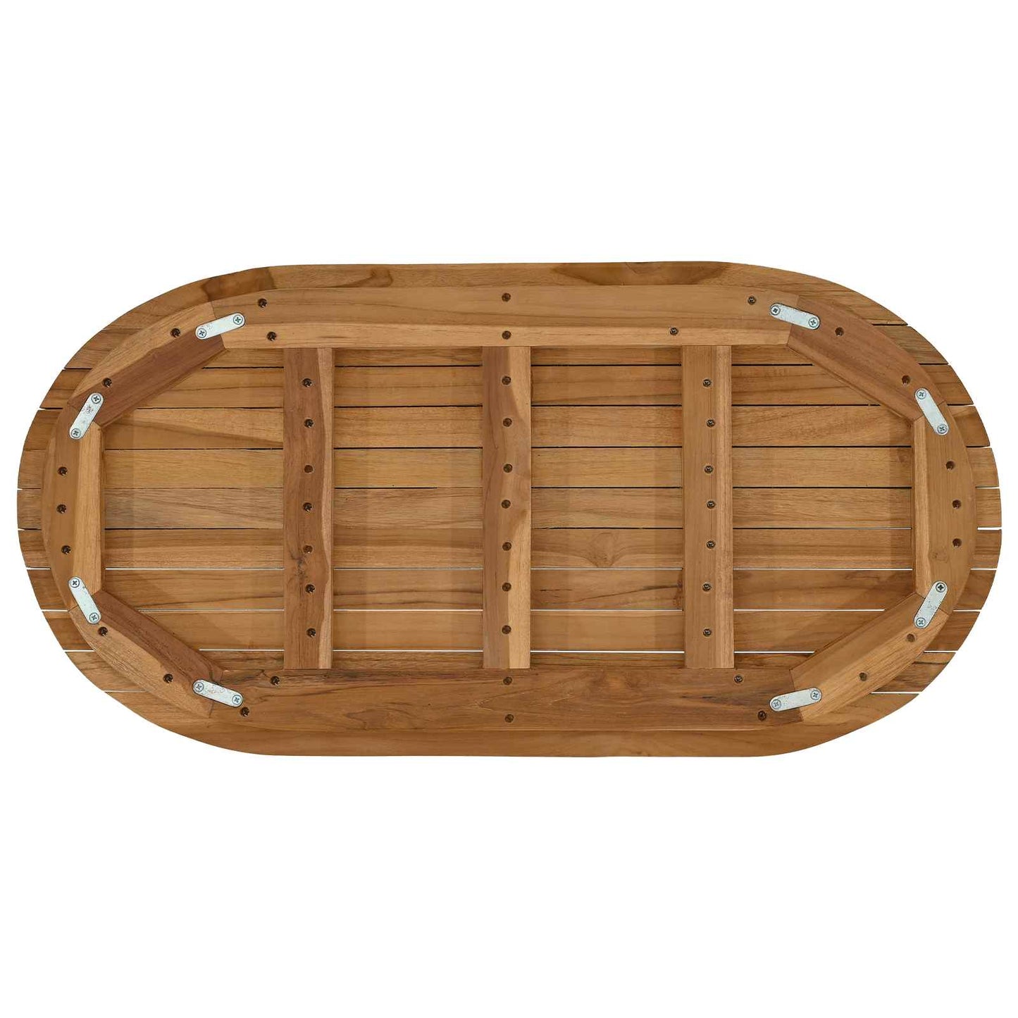 Tischplatte 80 x 40 x 3,5 cm Oval Massives Teakholz Natur