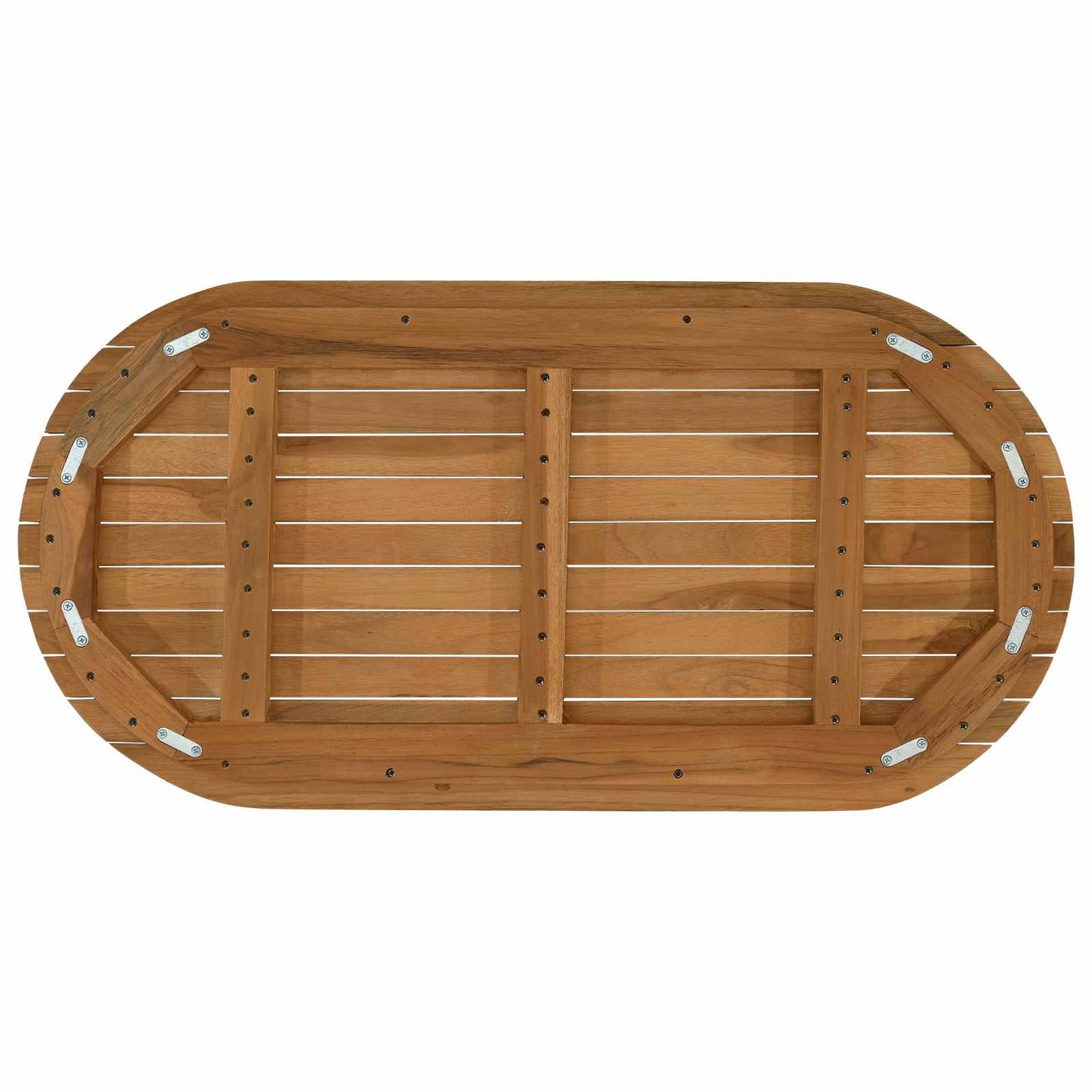 Tischplatte 90 x 45 x 3,5 cm Oval Massives Teakholz Natur