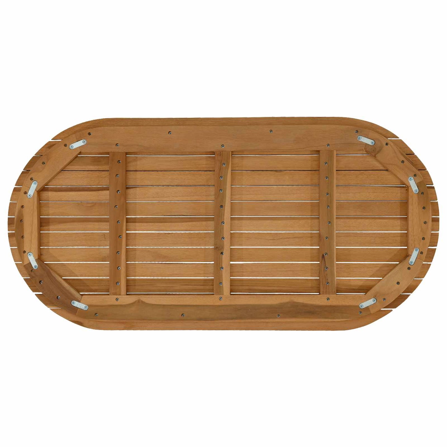 Tischplatte 100 x 50 x 3,5 cm Oval Massives Teakholz Natur