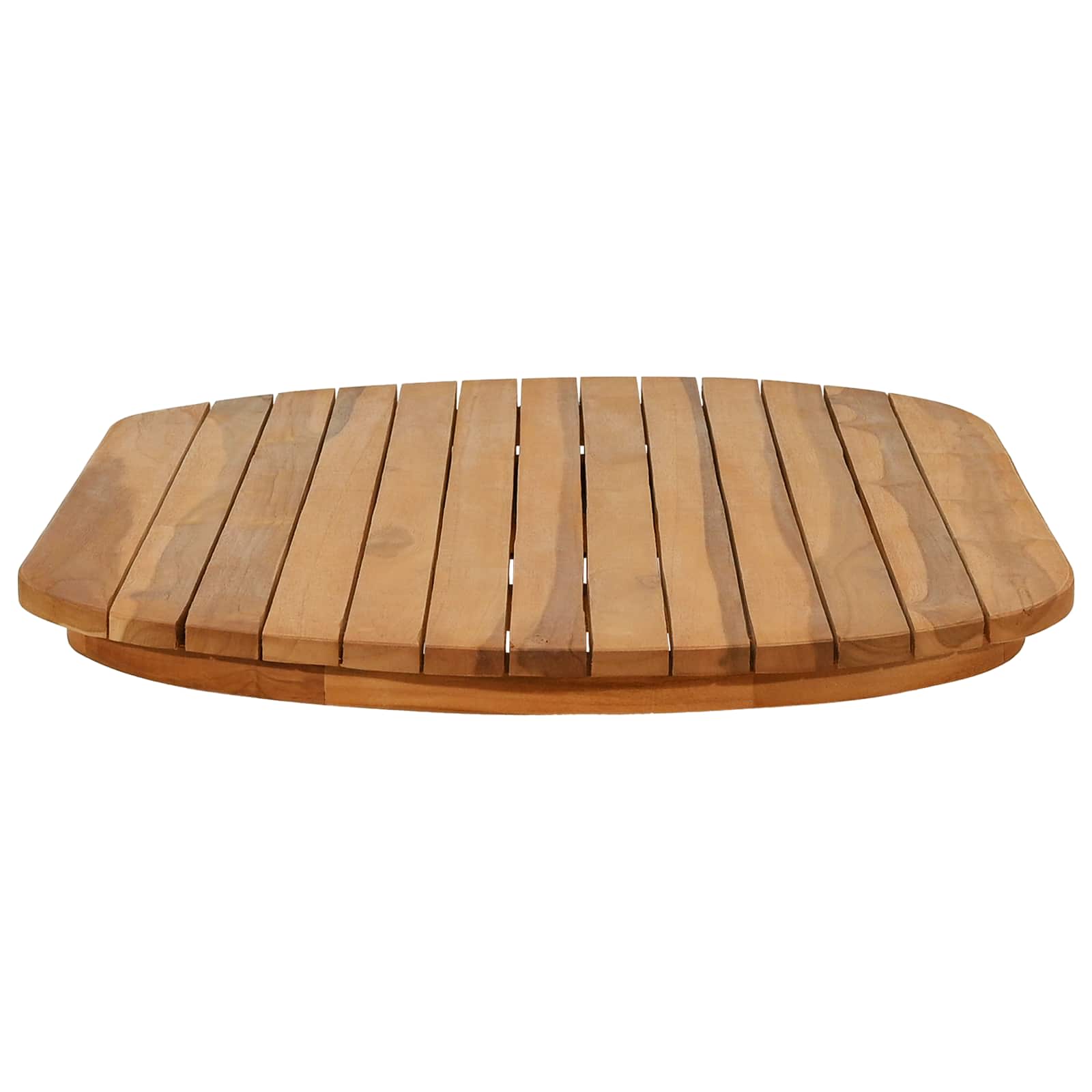 Tischplatte 100 x 50 x 3,5 cm Oval Massives Teakholz Natur