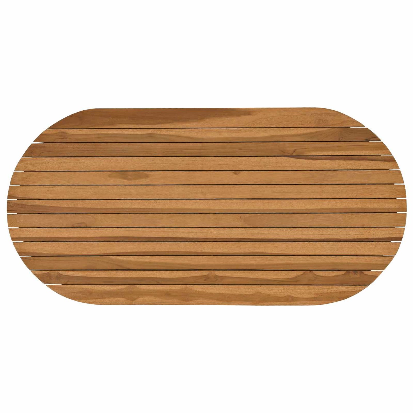 Tischplatte 100 x 50 x 3,5 cm Oval Massives Teakholz Natur