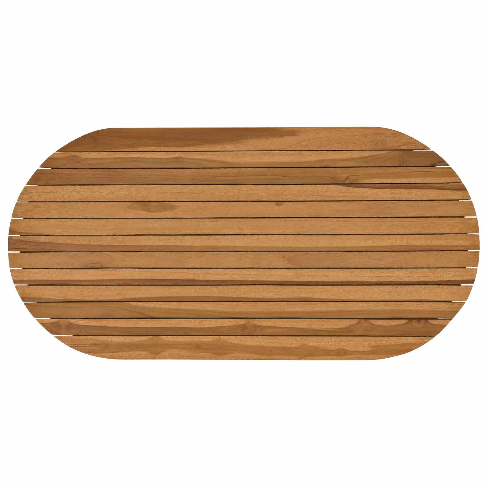 Tischplatte 100 x 50 x 3,5 cm Oval Massives Teakholz Natur