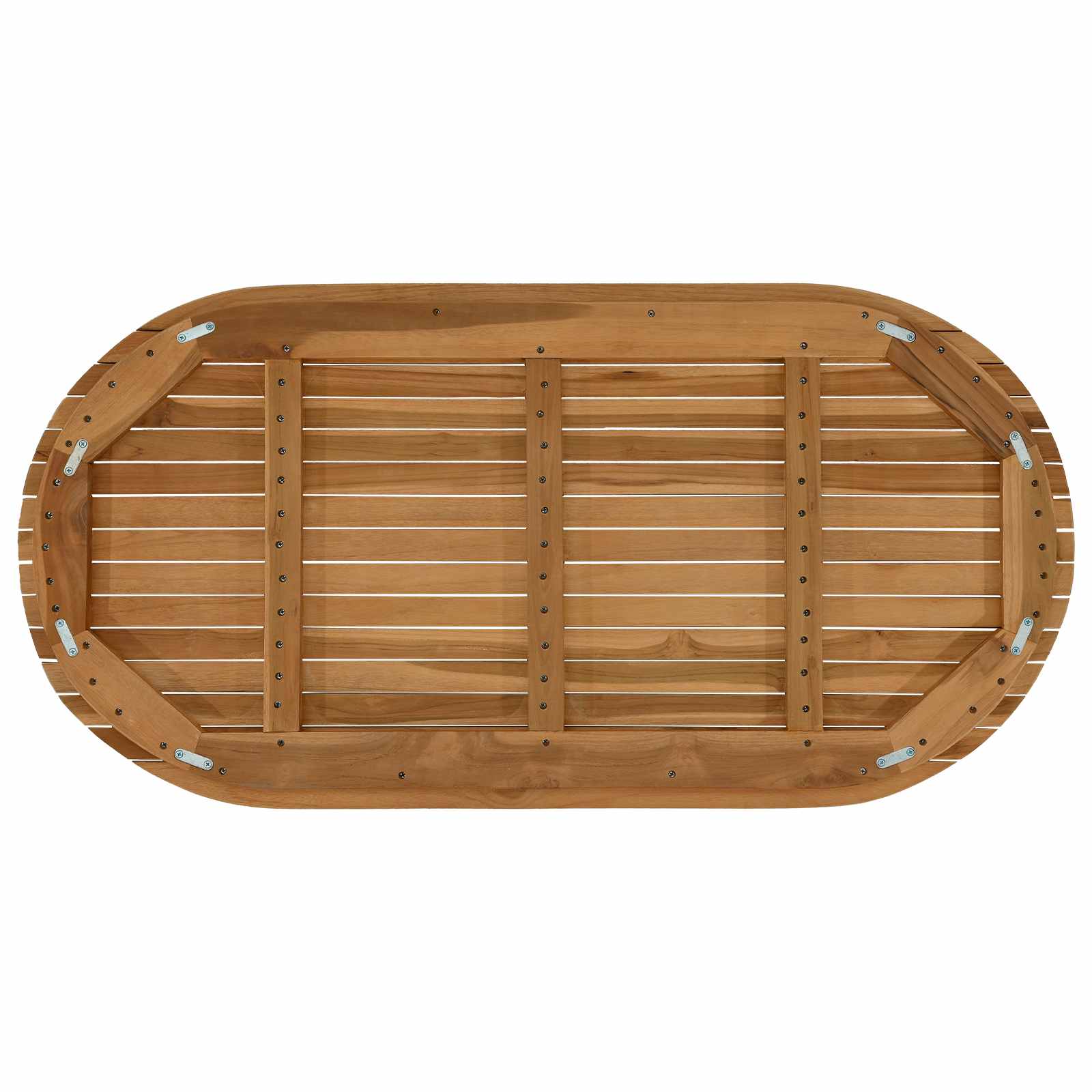 Tischplatte 110 x 55 x 3,5 cm Oval Massives Teakholz Natur