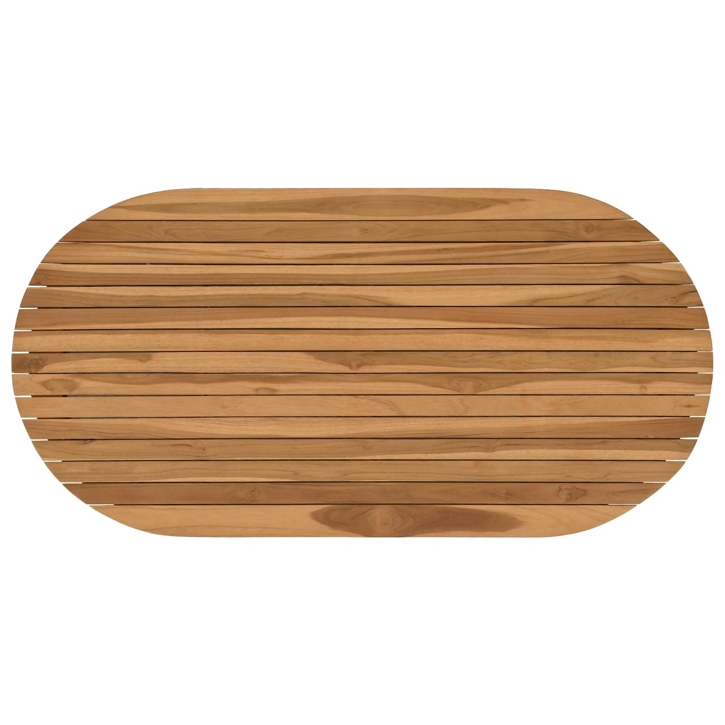 Tischplatte 110 x 55 x 3,5 cm Oval Massives Teakholz Natur