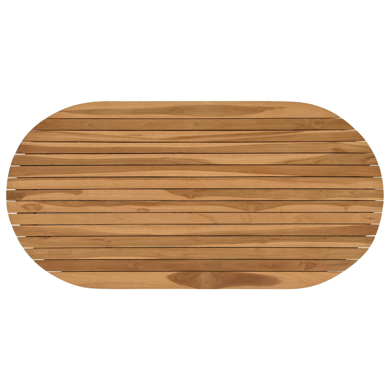 Tischplatte 110 x 55 x 3,5 cm Oval Massives Teakholz Natur