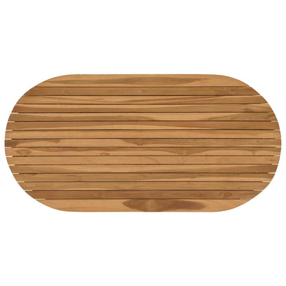 Tischplatte 110 x 55 x 3,5 cm Oval Massives Teakholz Natur