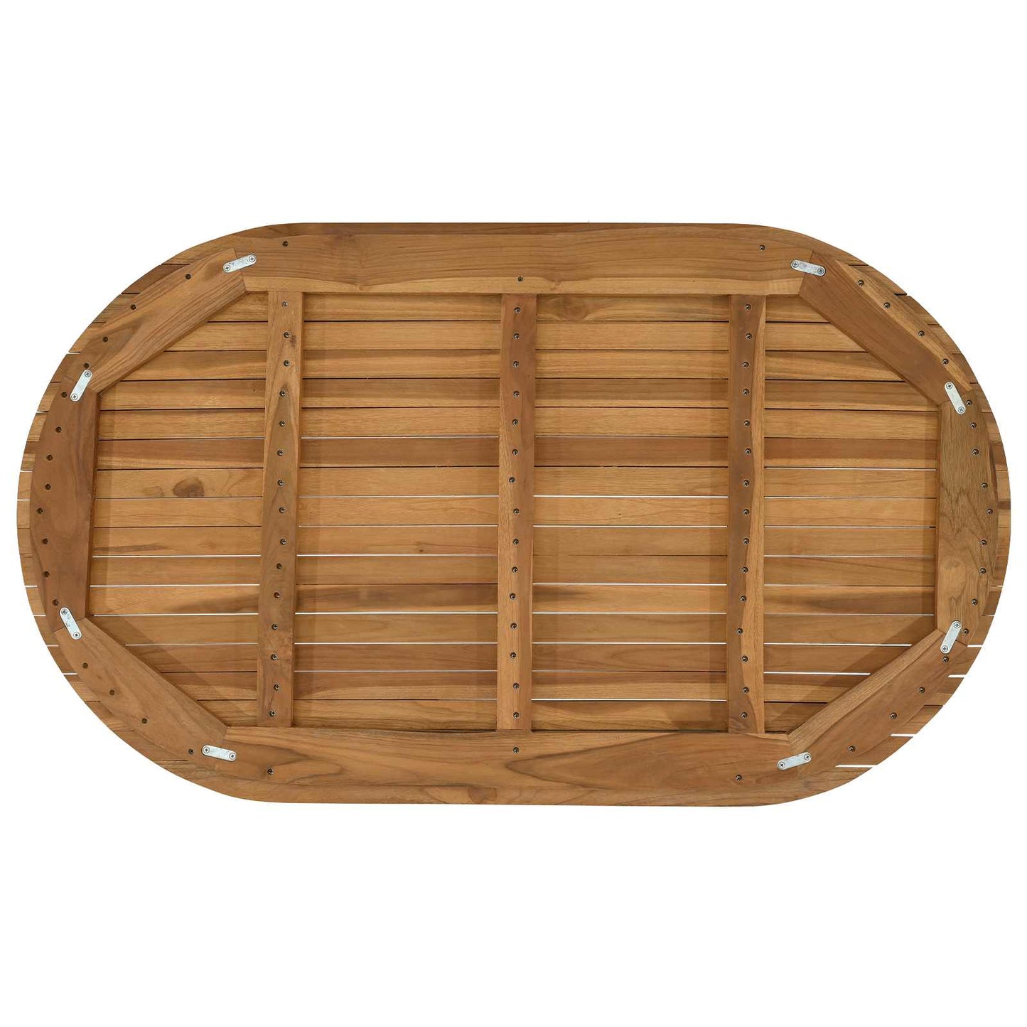 Tischplatte 120 x 70 x 3,5 cm Oval Massives Teakholz Natur