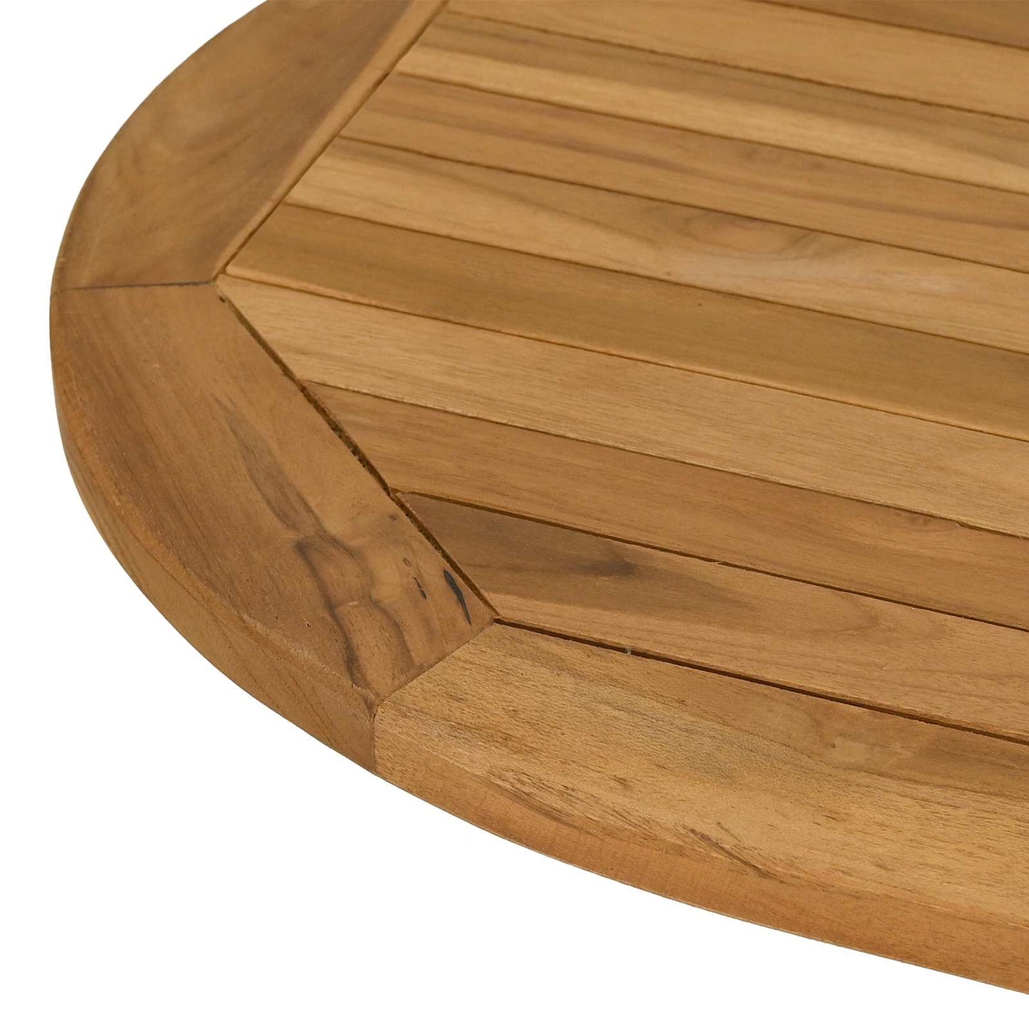 Tischplatte Oval Massives Teakholz Natur