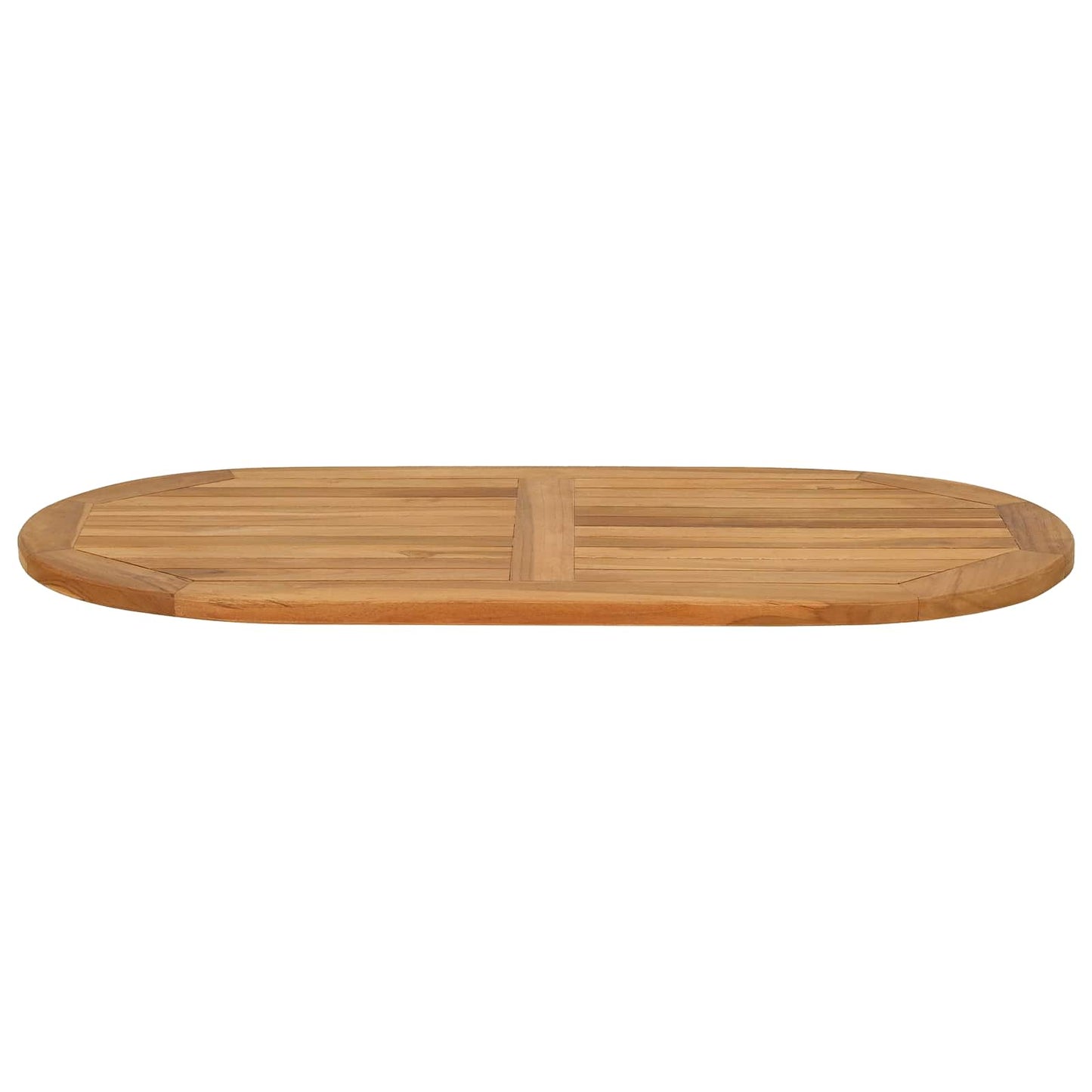 Tischplatte Oval Massives Teakholz Natur