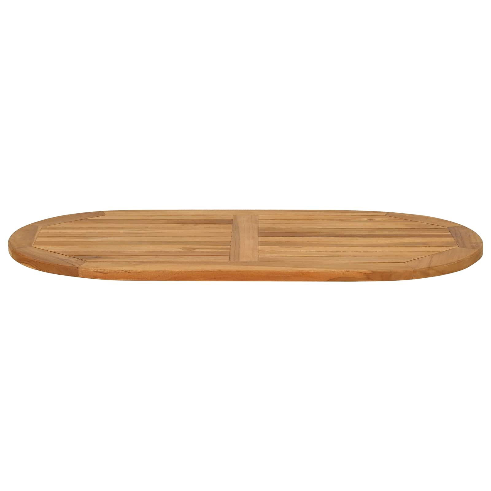 Tischplatte Oval Massives Teakholz Natur