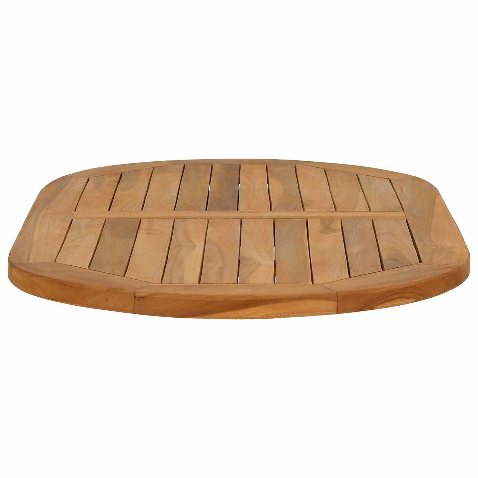 Tischplatte Oval Massives Teakholz Natur