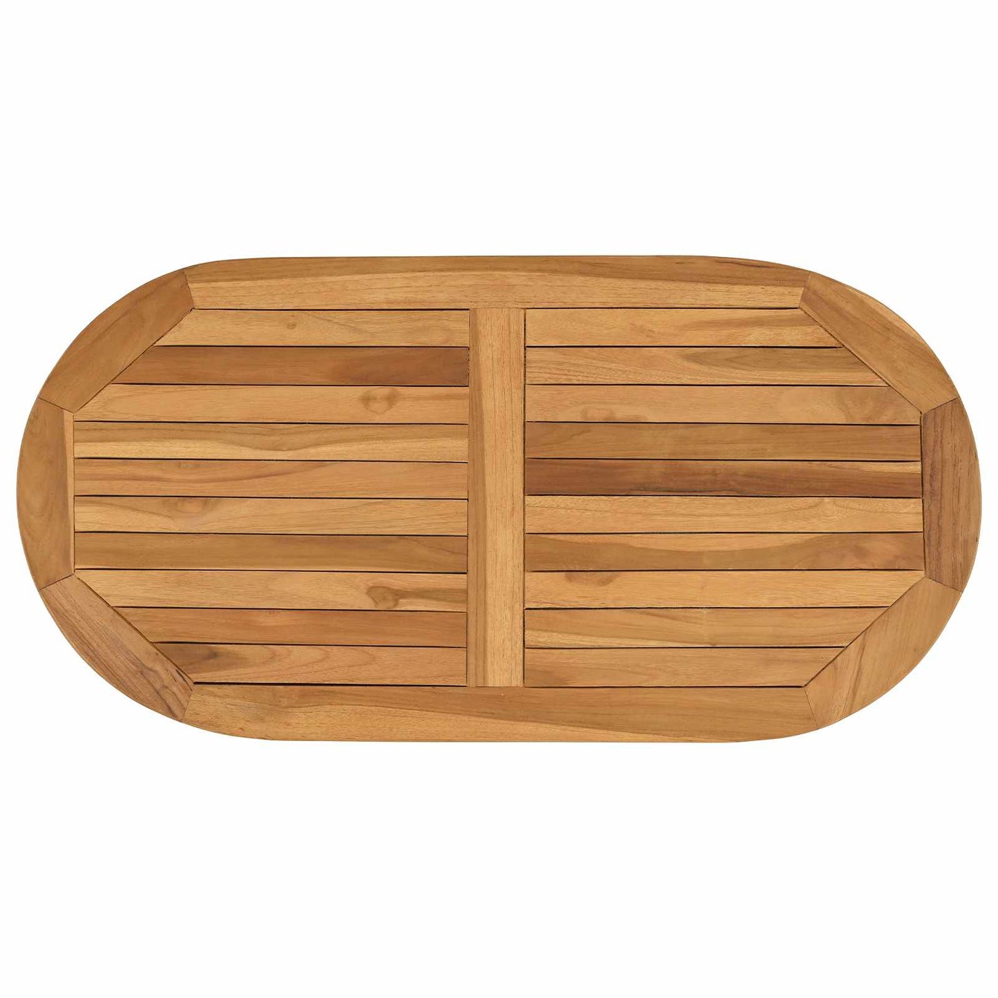 Tischplatte Oval Massives Teakholz Natur