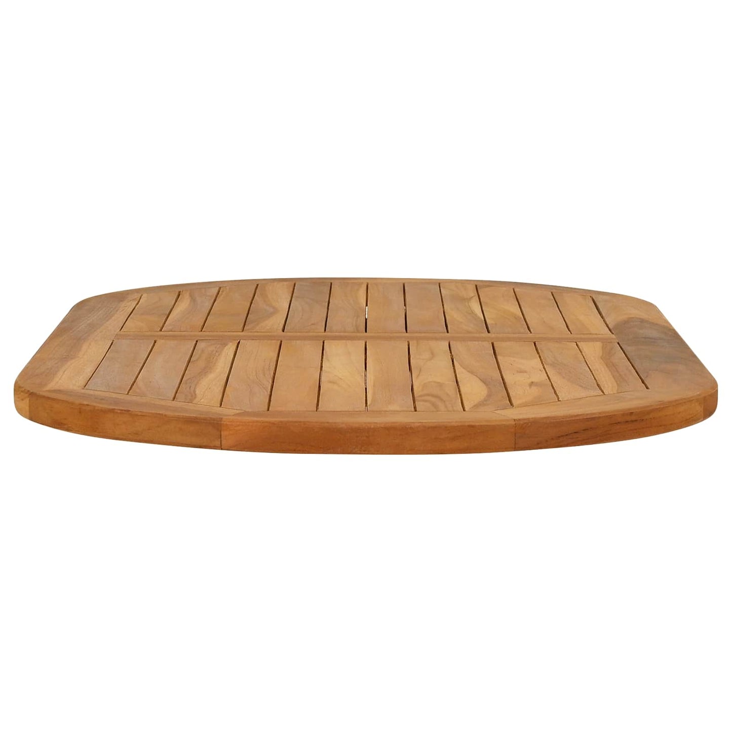 Tischplatte Oval Massives Teakholz Natur
