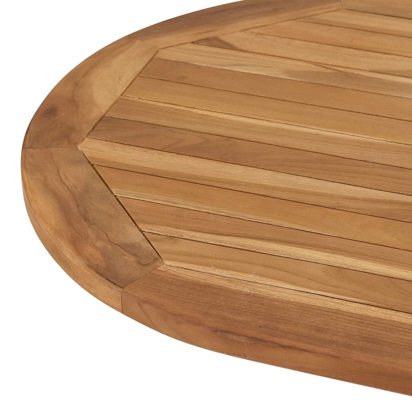 Tischplatte Oval Massives Teakholz Natur