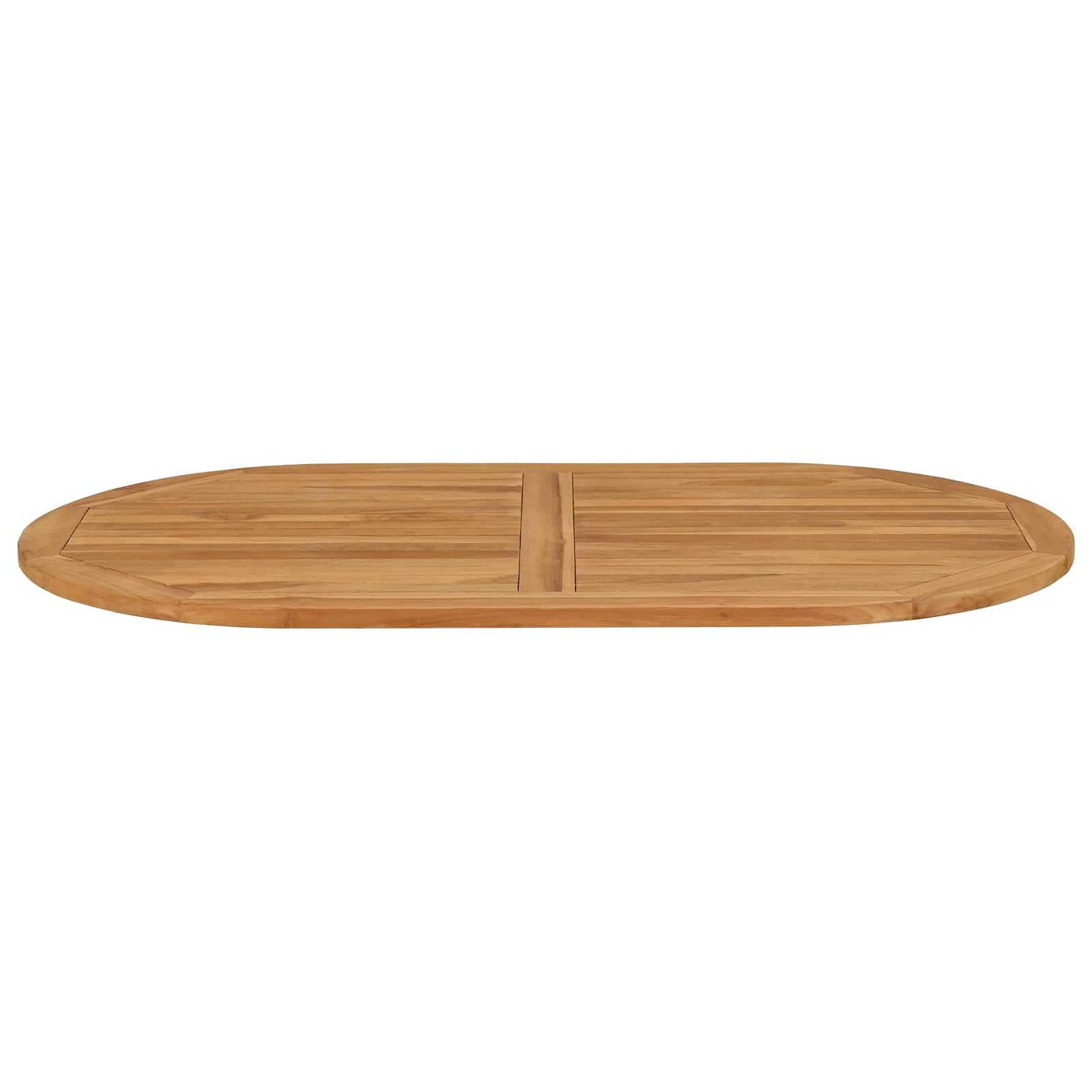 Tischplatte Oval Massives Teakholz Natur