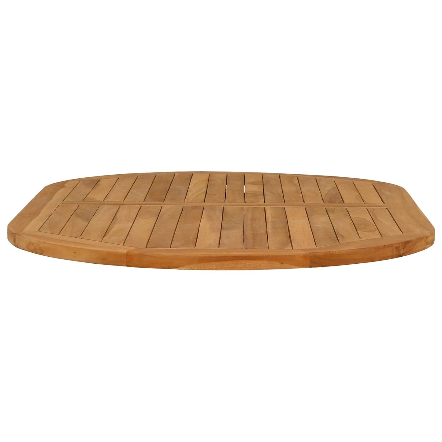 Tischplatte Oval Massives Teakholz Natur