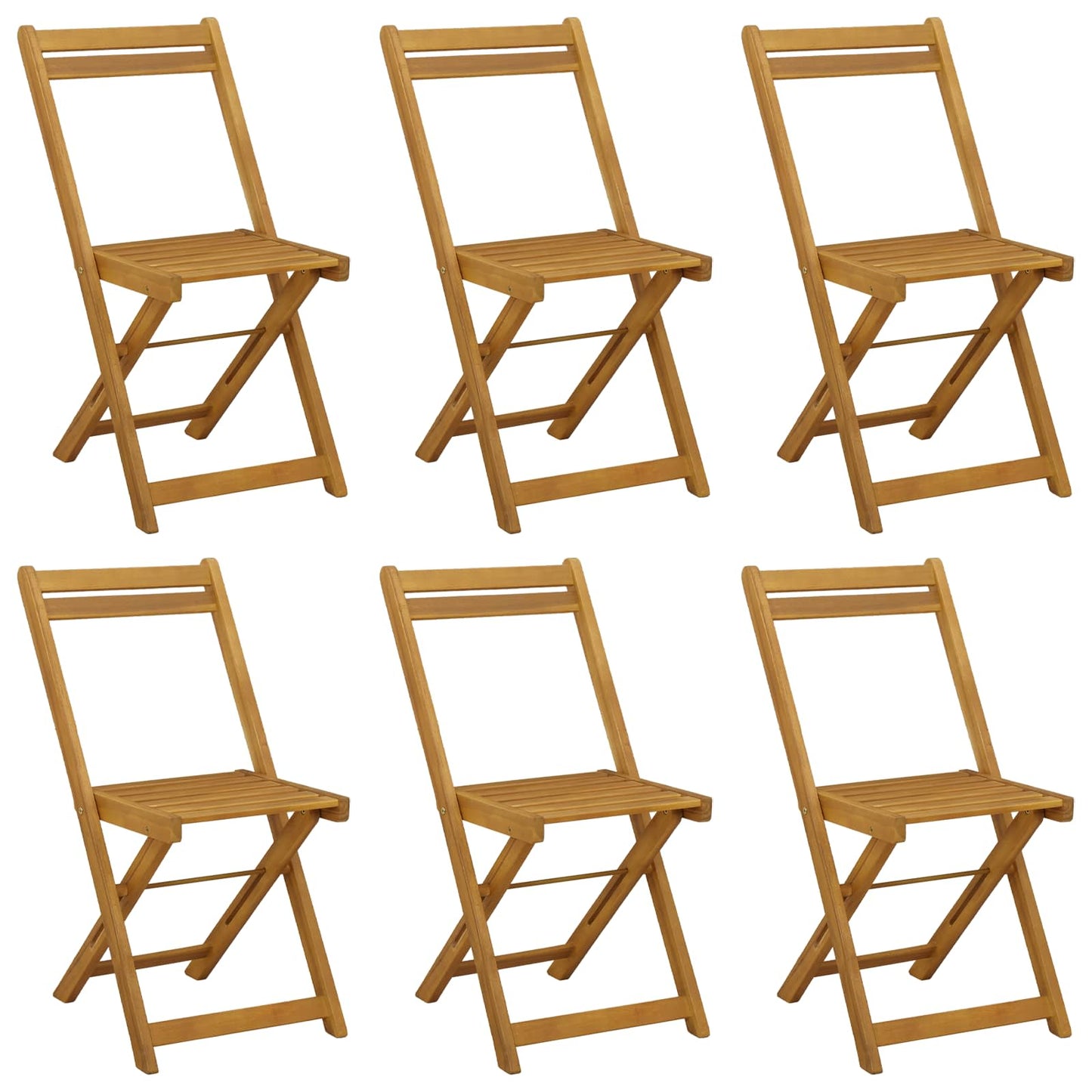 Klappbare Gartenstühle 6 pcs Natur 40 x 53 x 80 cm
