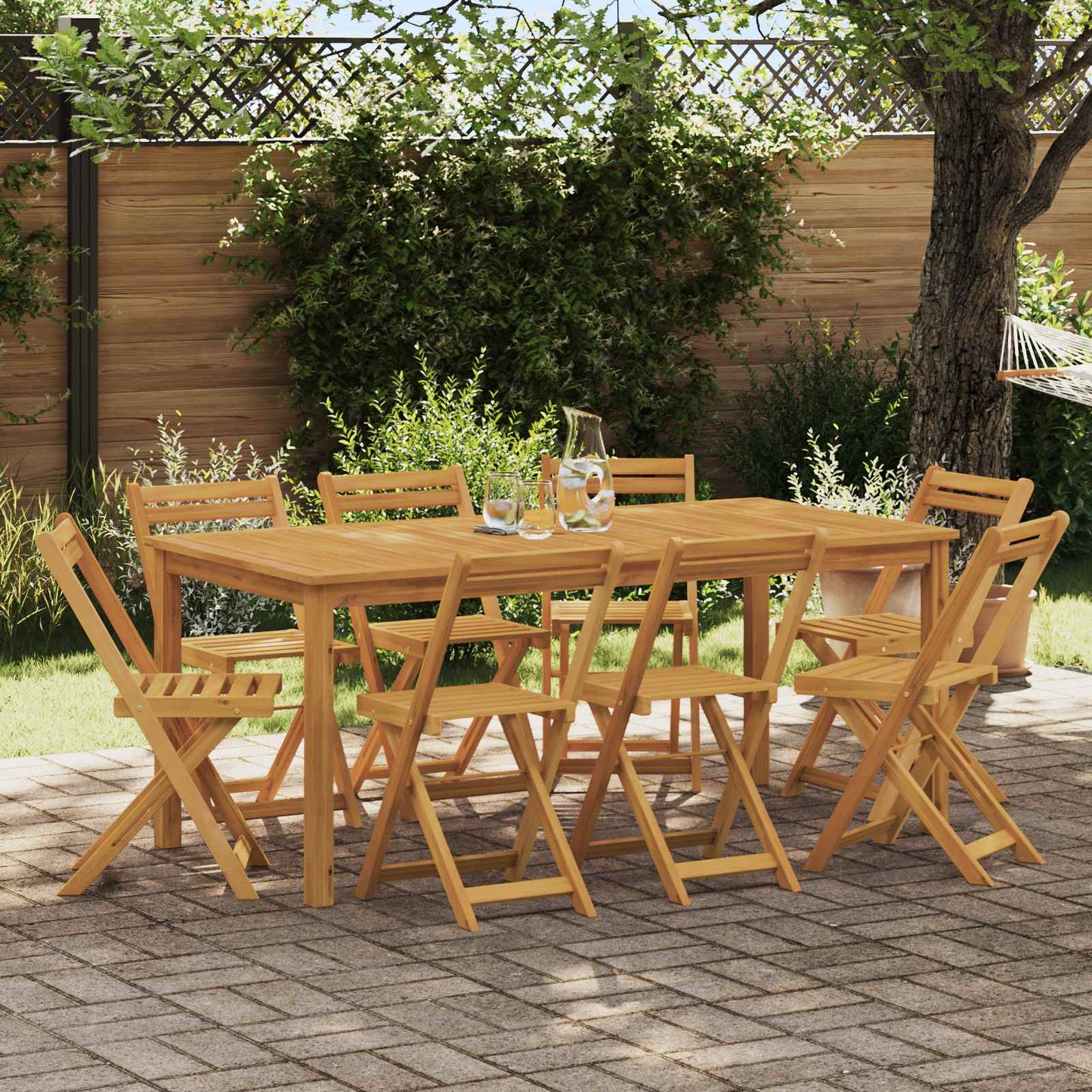 Außen Bistro-Stühle 8 stk. Natur Massivholz Akazie