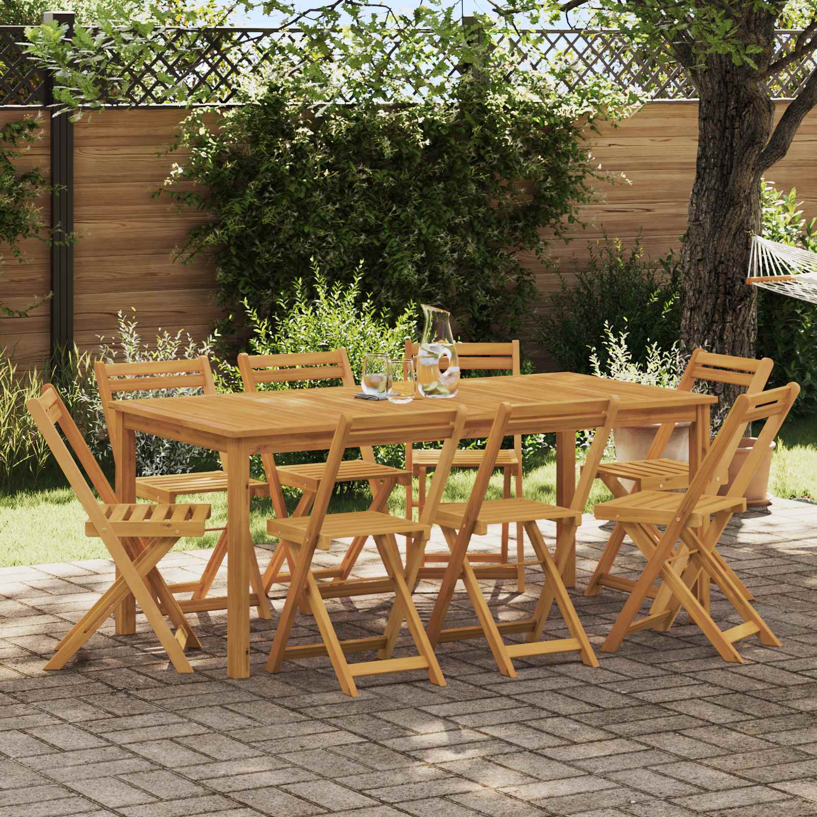 Außen Bistro-Stühle 8 stk. Natur Massivholz Akazie