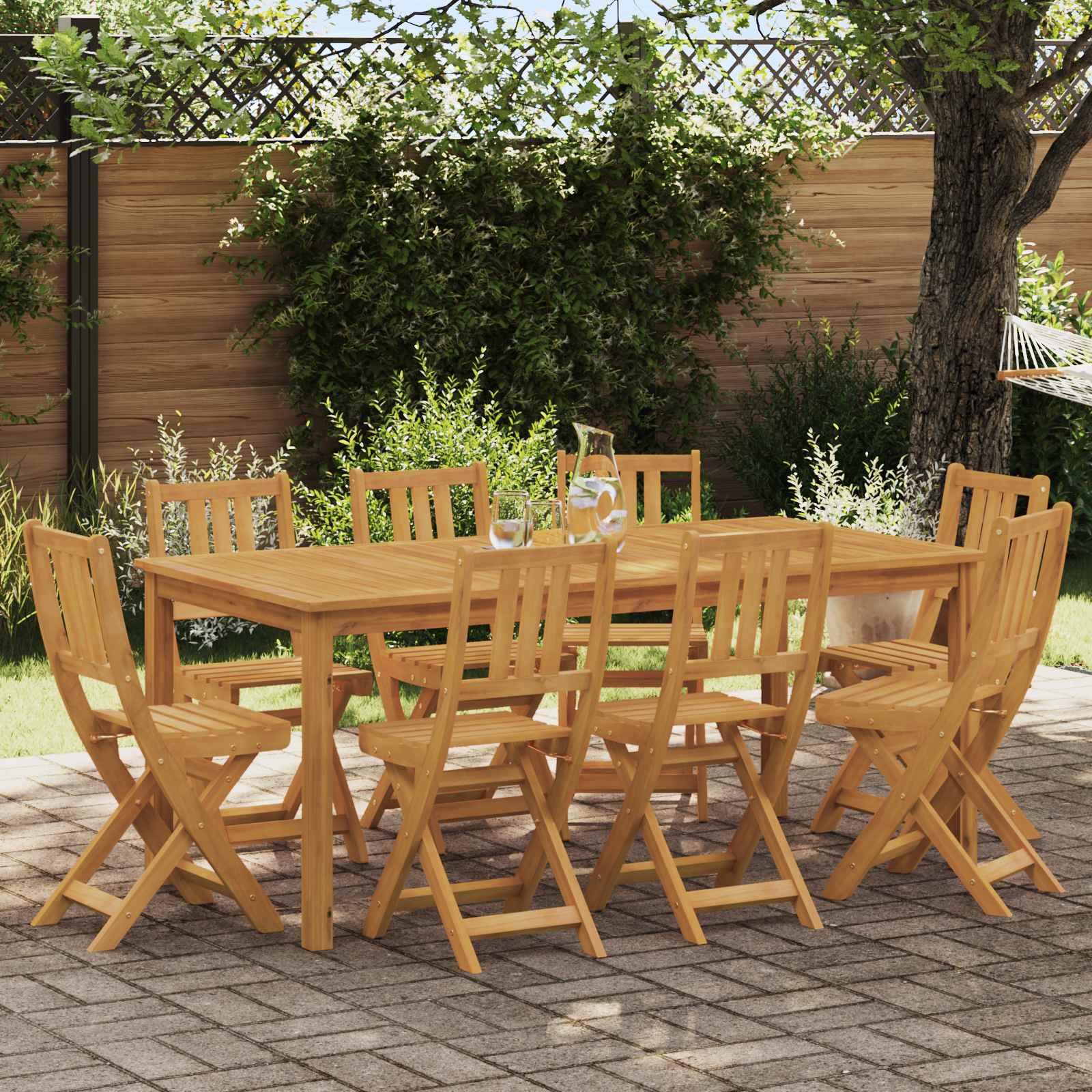 Gartenstuhl 8 pcs Natur 40 x 42 x 85 cm Massivholz Akazie