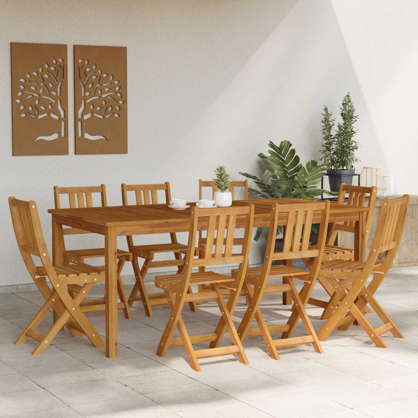 Gartenstuhl 8 pcs Natur 40 x 42 x 85 cm Massivholz Akazie