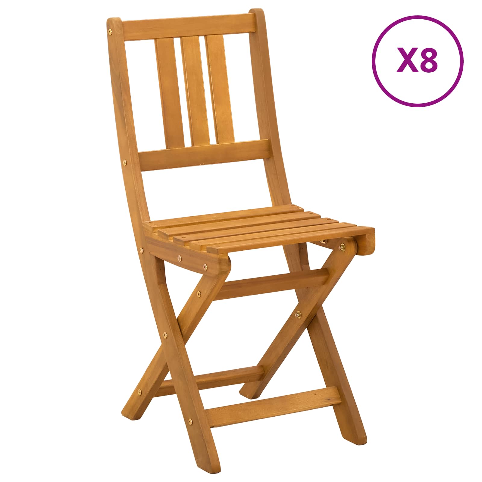 Gartenstuhl 8 pcs Natur 40 x 42 x 85 cm Massivholz Akazie