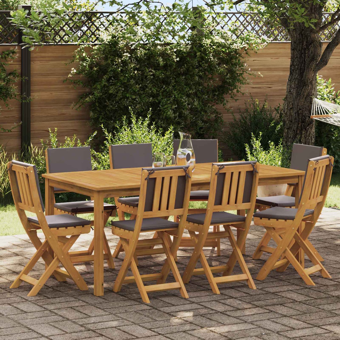 Gartenstuhl 8 pcs Dunkelgrau 38 x 46 x 85 cm Massivholz Akazie