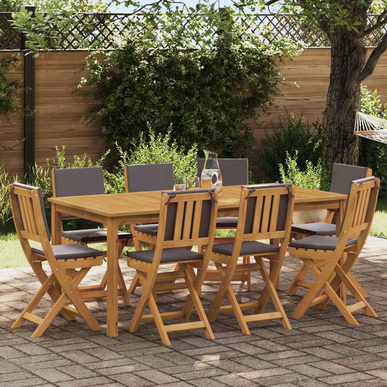 Gartenstuhl 8 pcs Dunkelgrau 38 x 46 x 85 cm Massivholz Akazie