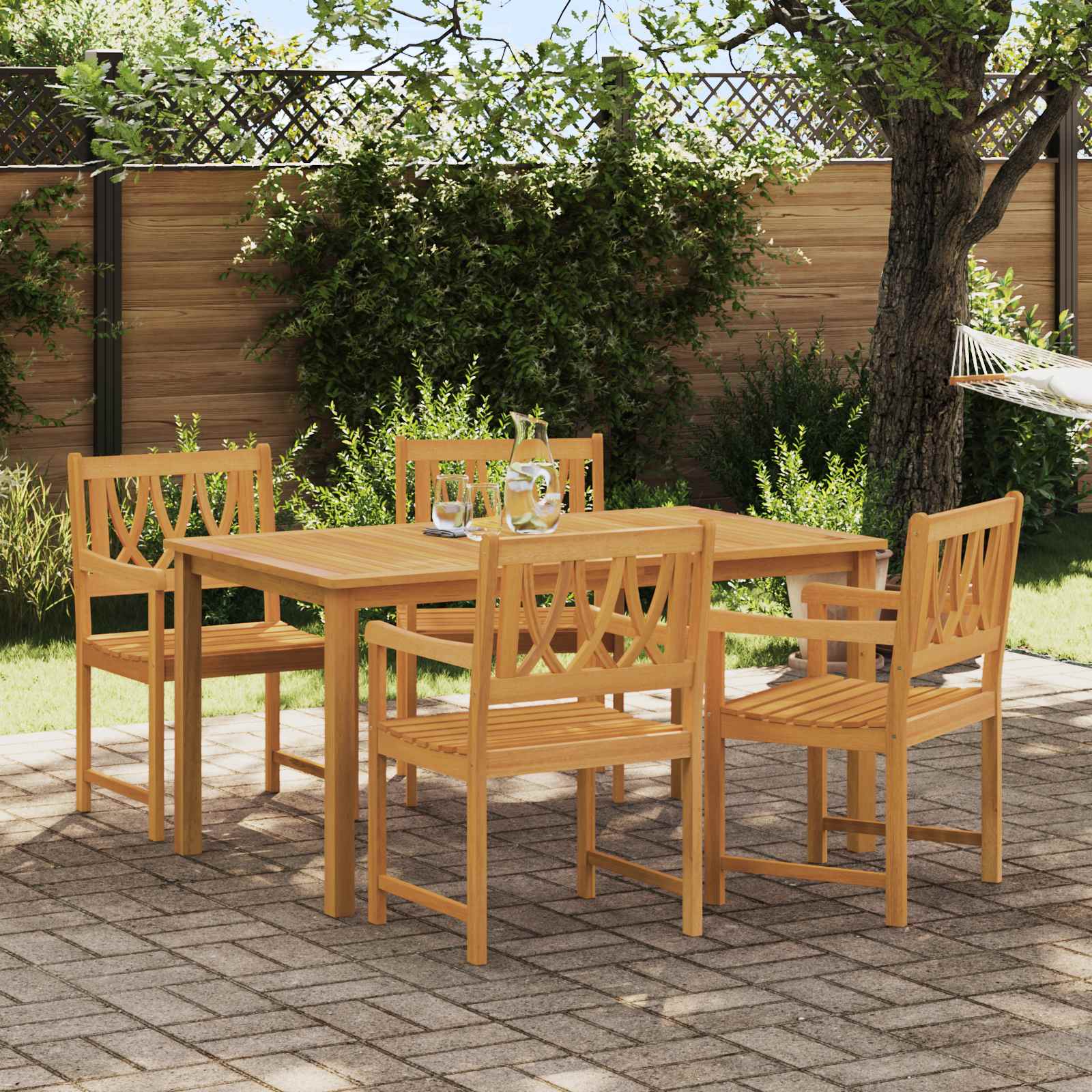 Gartenstühle 4 pcs Natur Massives Akazienholz