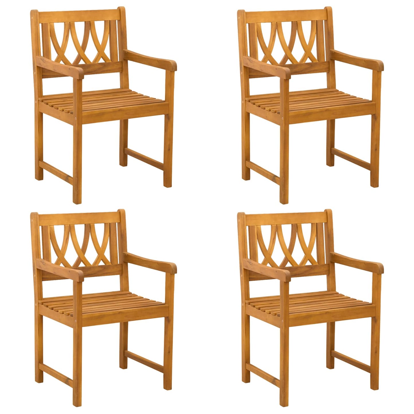 Gartenstühle 4 pcs Natur Massives Akazienholz