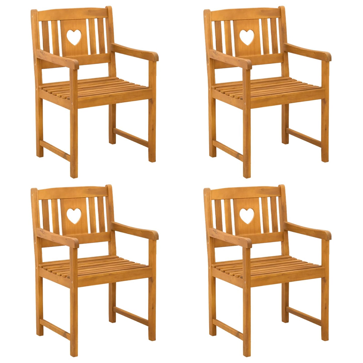 Gartenstühle 4 pcs Natur Massives Akazienholz