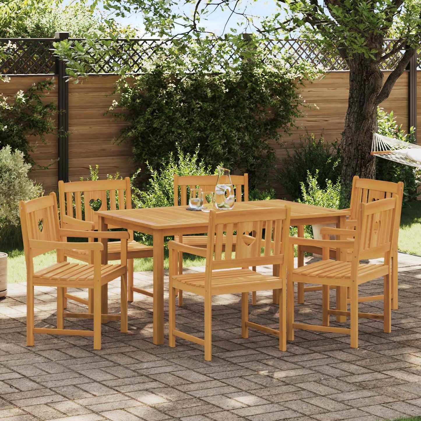 Gartenstühle 6 pcs Natur Massives Akazienholz