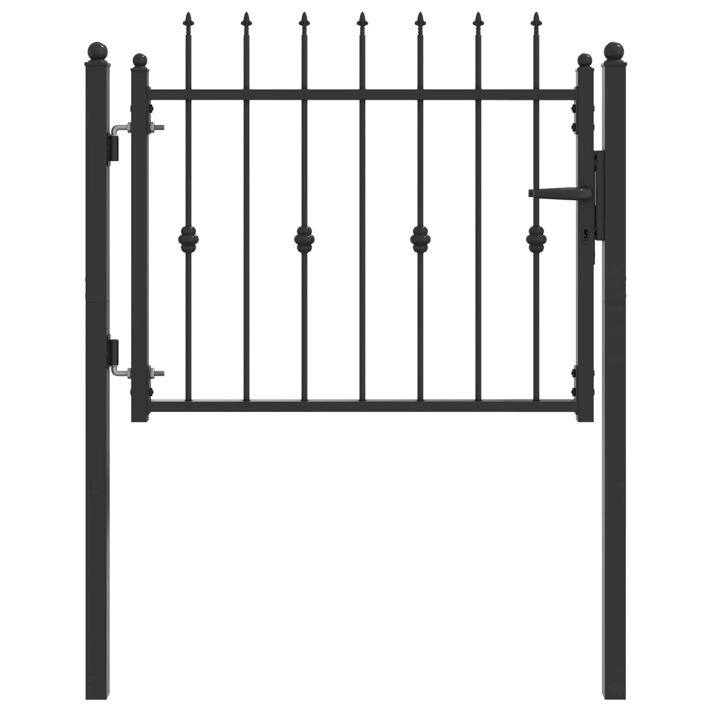 Zauntor ASTEN 100 x 75 cm Metall Schwarz Abschließbar