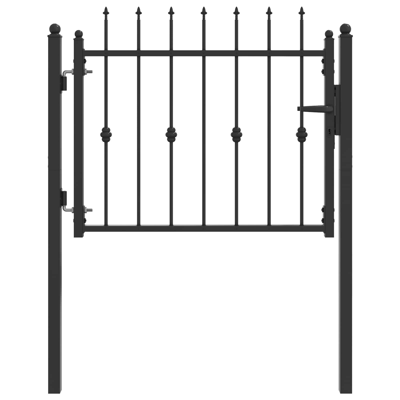 Zauntor ASTEN 100 x 75 cm Metall Schwarz Abschließbar