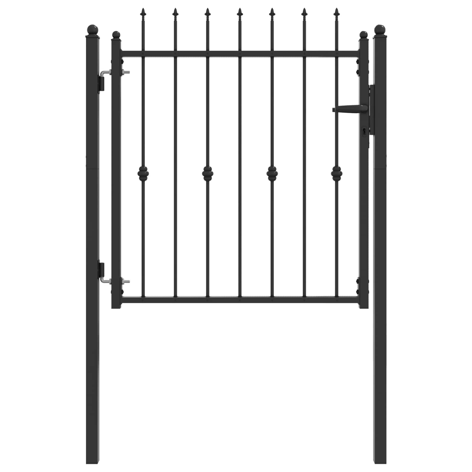 Zauntor ASTEN 100 x 100 cm Metall Schwarz Abschließbar
