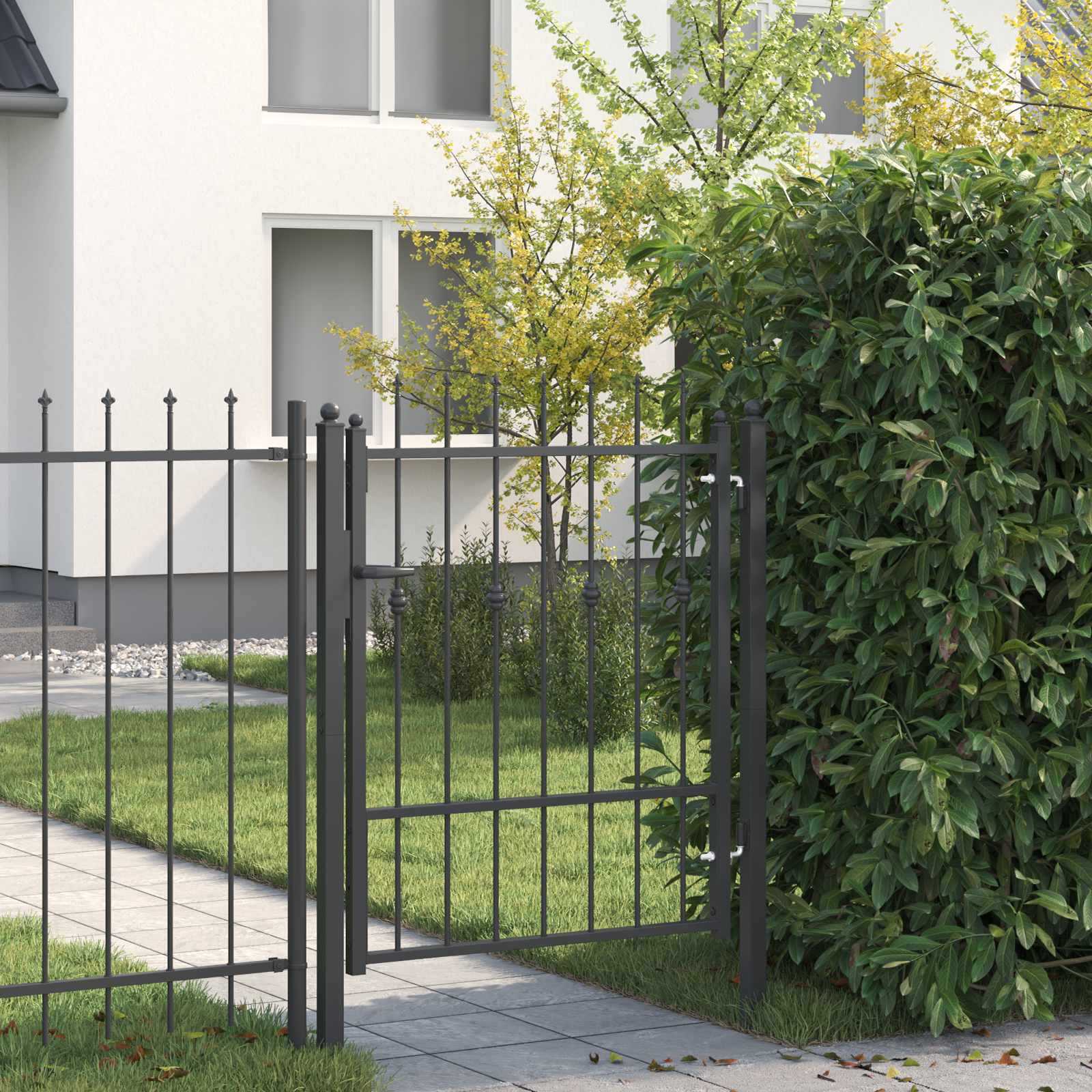 Zauntor ASTEN 100 x 125 cm Metall Schwarz Abschließbar