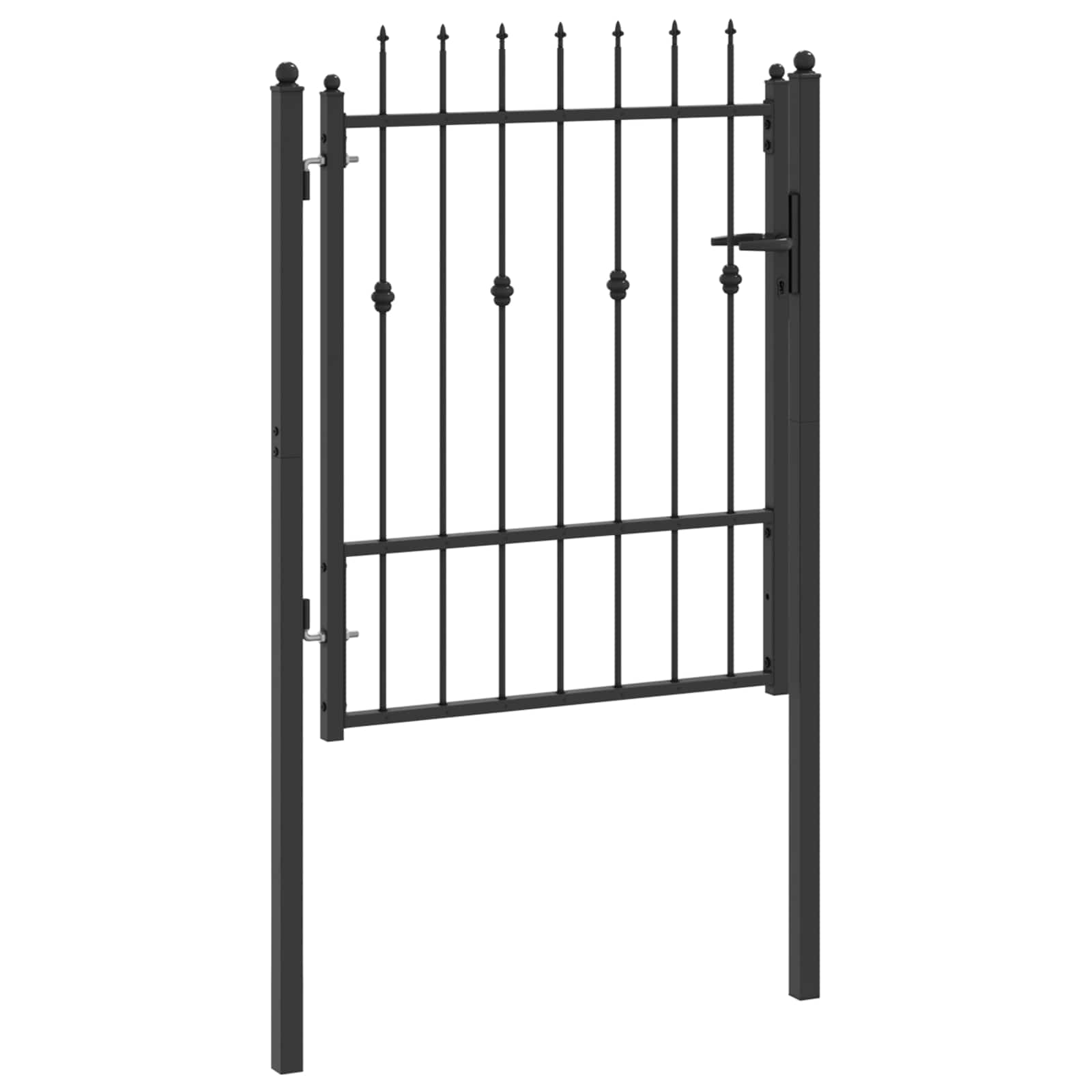 Zauntor ASTEN 100 x 125 cm Metall Schwarz Abschließbar