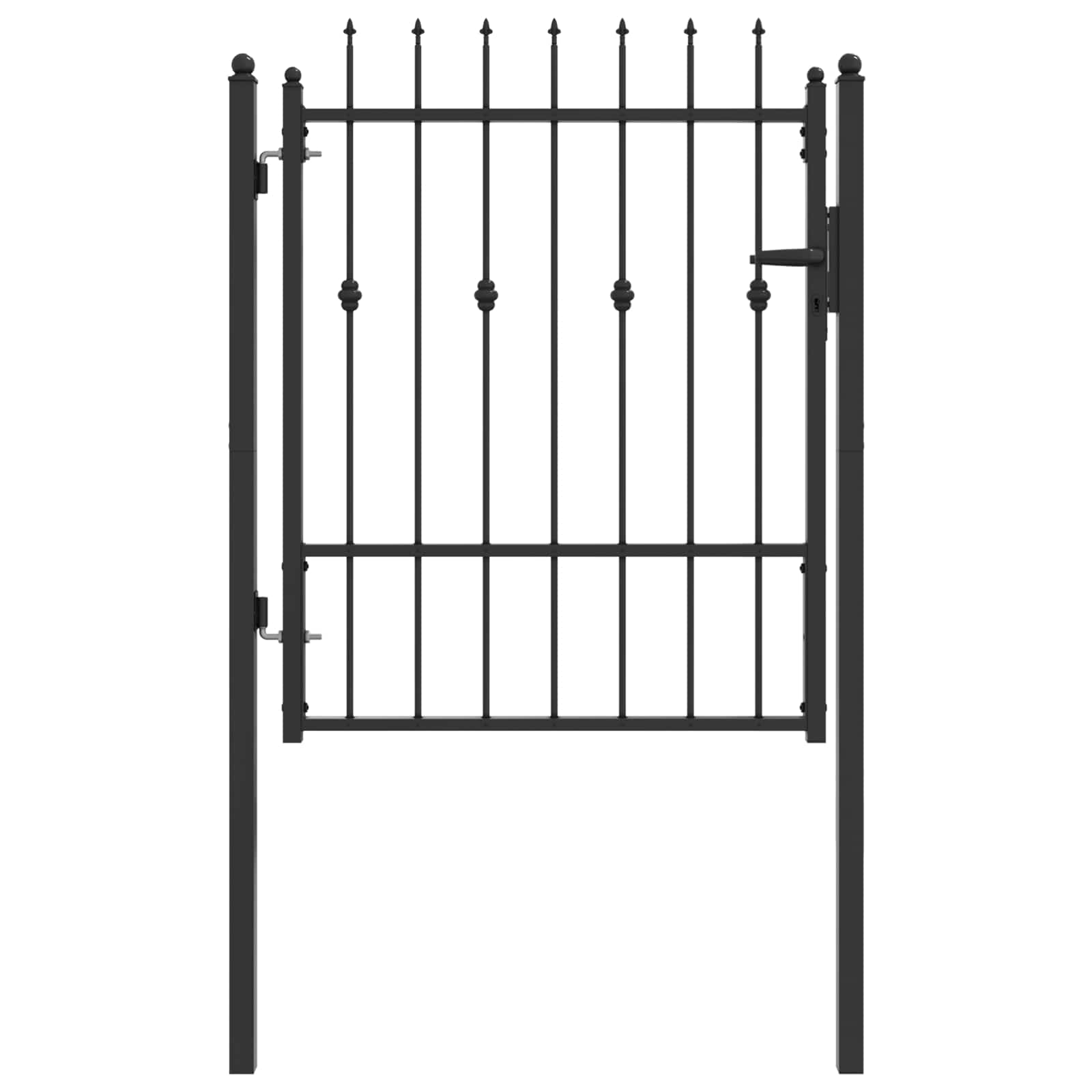 Zauntor ASTEN 100 x 125 cm Metall Schwarz Abschließbar