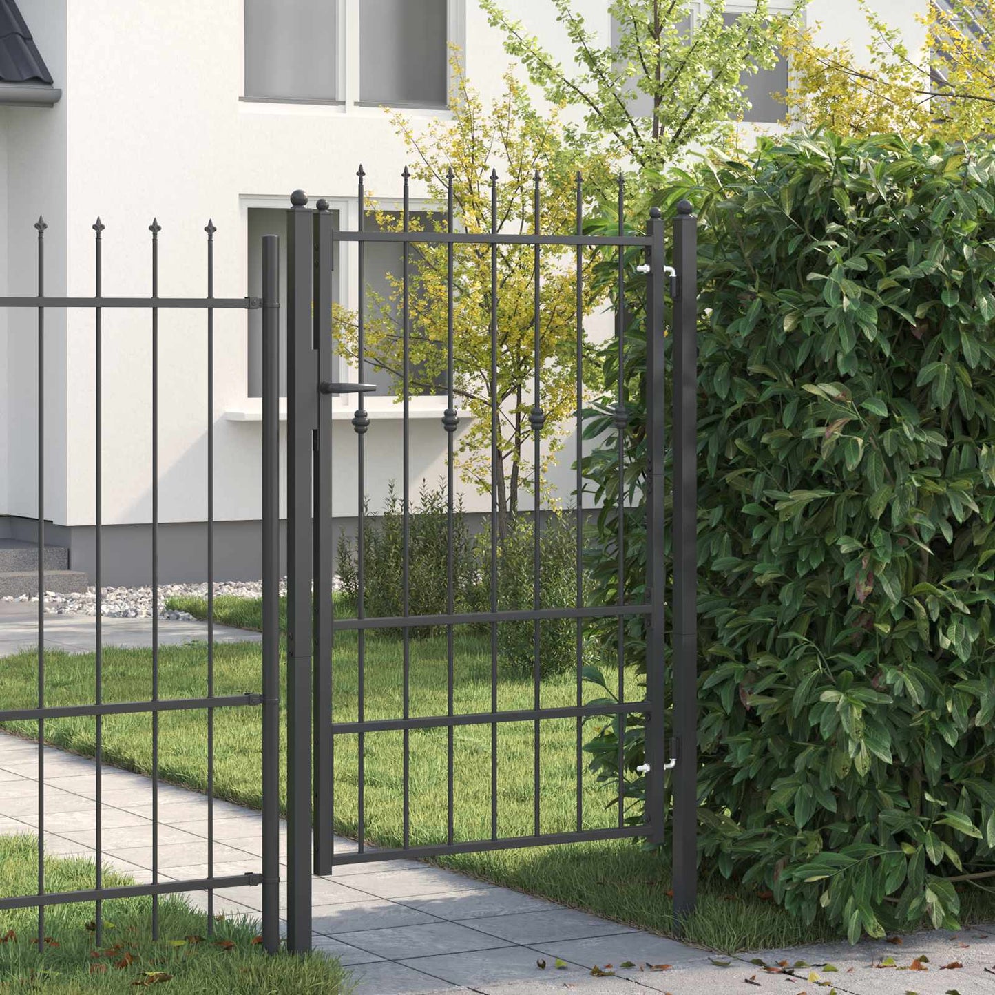 Zauntor ASTEN 100 x 150 cm Metall Schwarz Abschließbar