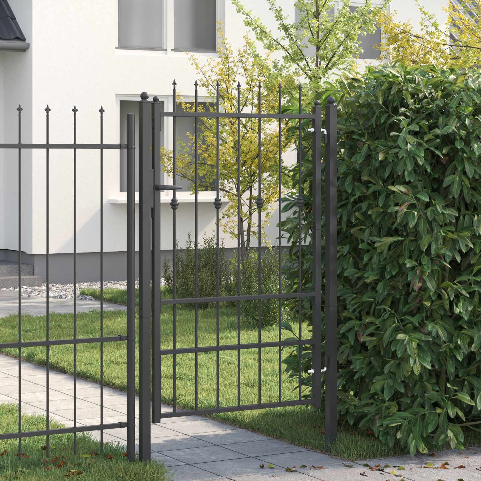 Zauntor ASTEN 100 x 150 cm Metall Schwarz Abschließbar