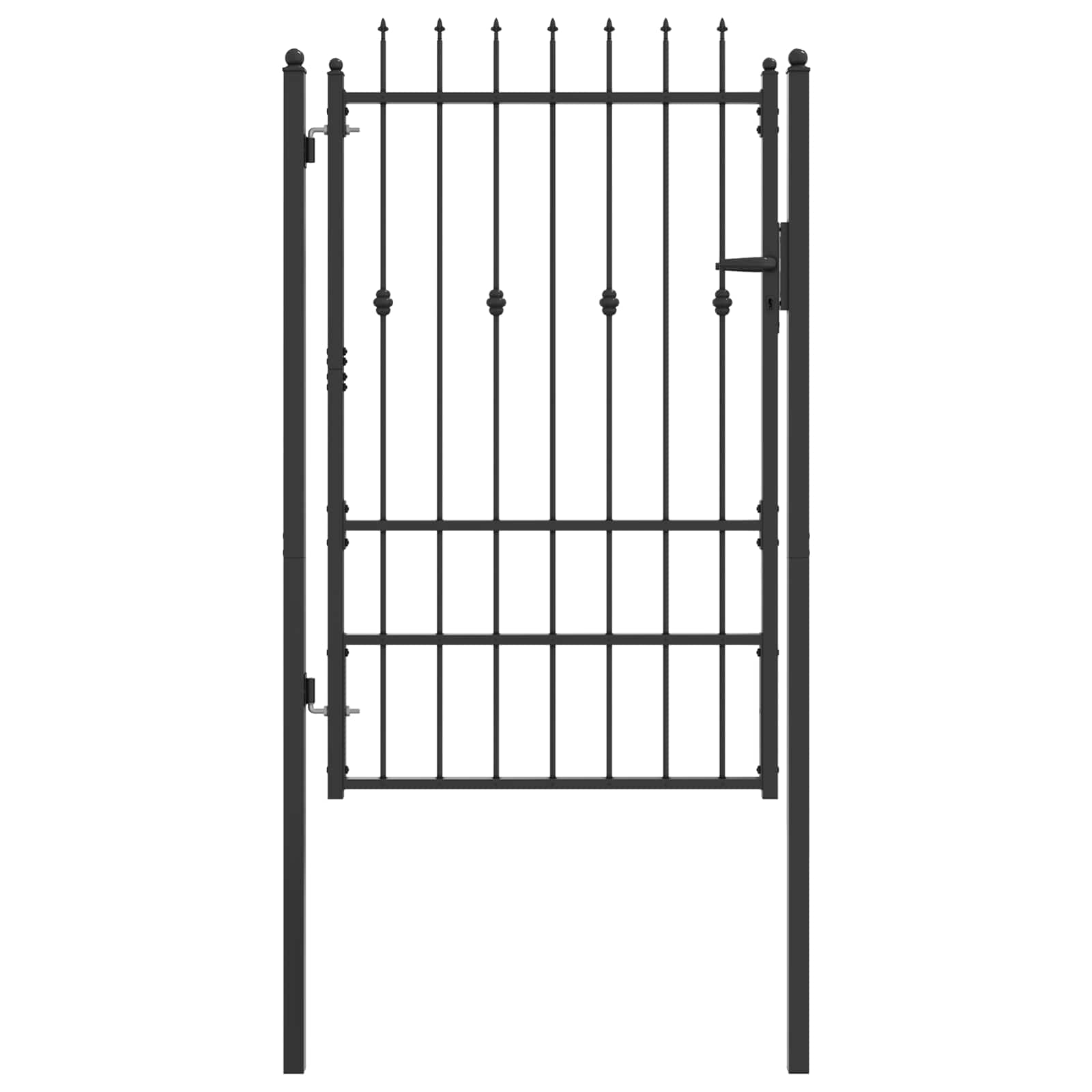 Zauntor ASTEN 100 x 150 cm Metall Schwarz Abschließbar