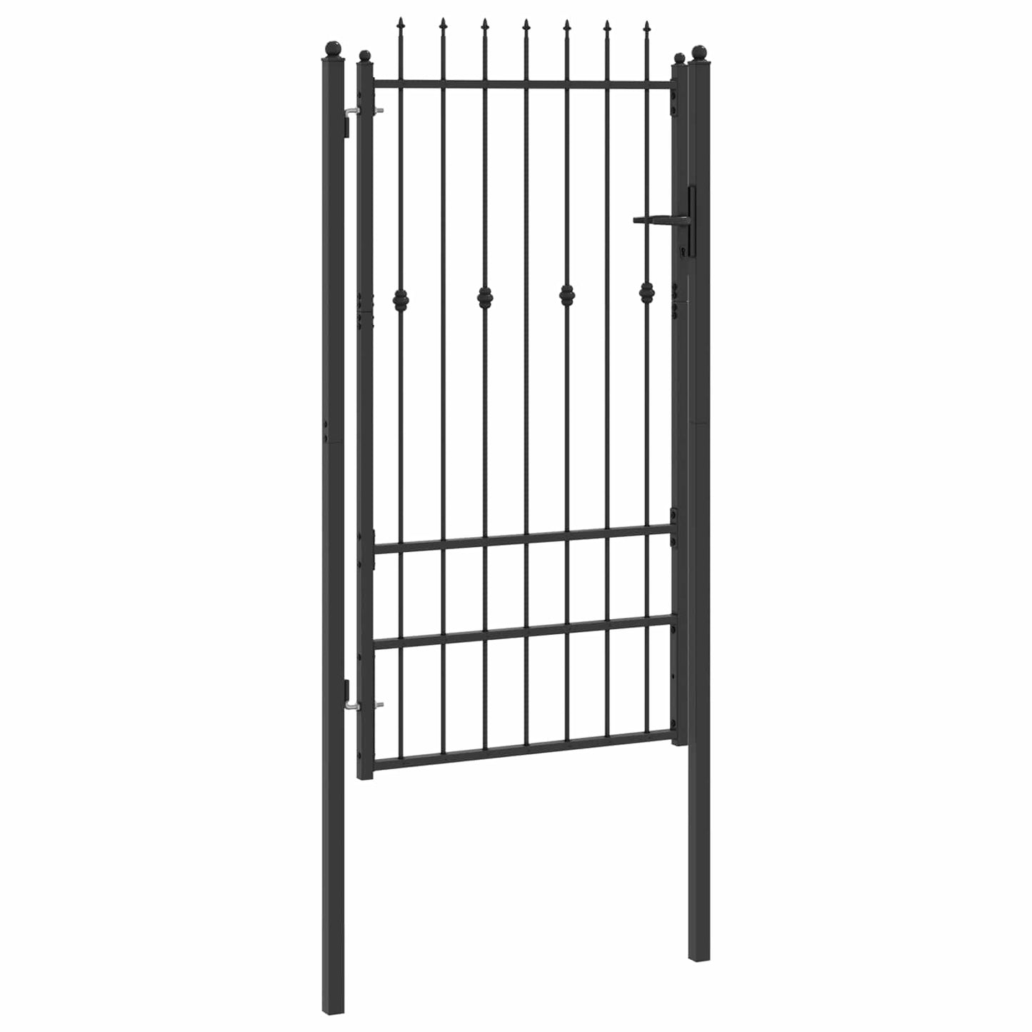 Zauntor ASTEN 100 x 175 cm Metall Schwarz Abschließbar