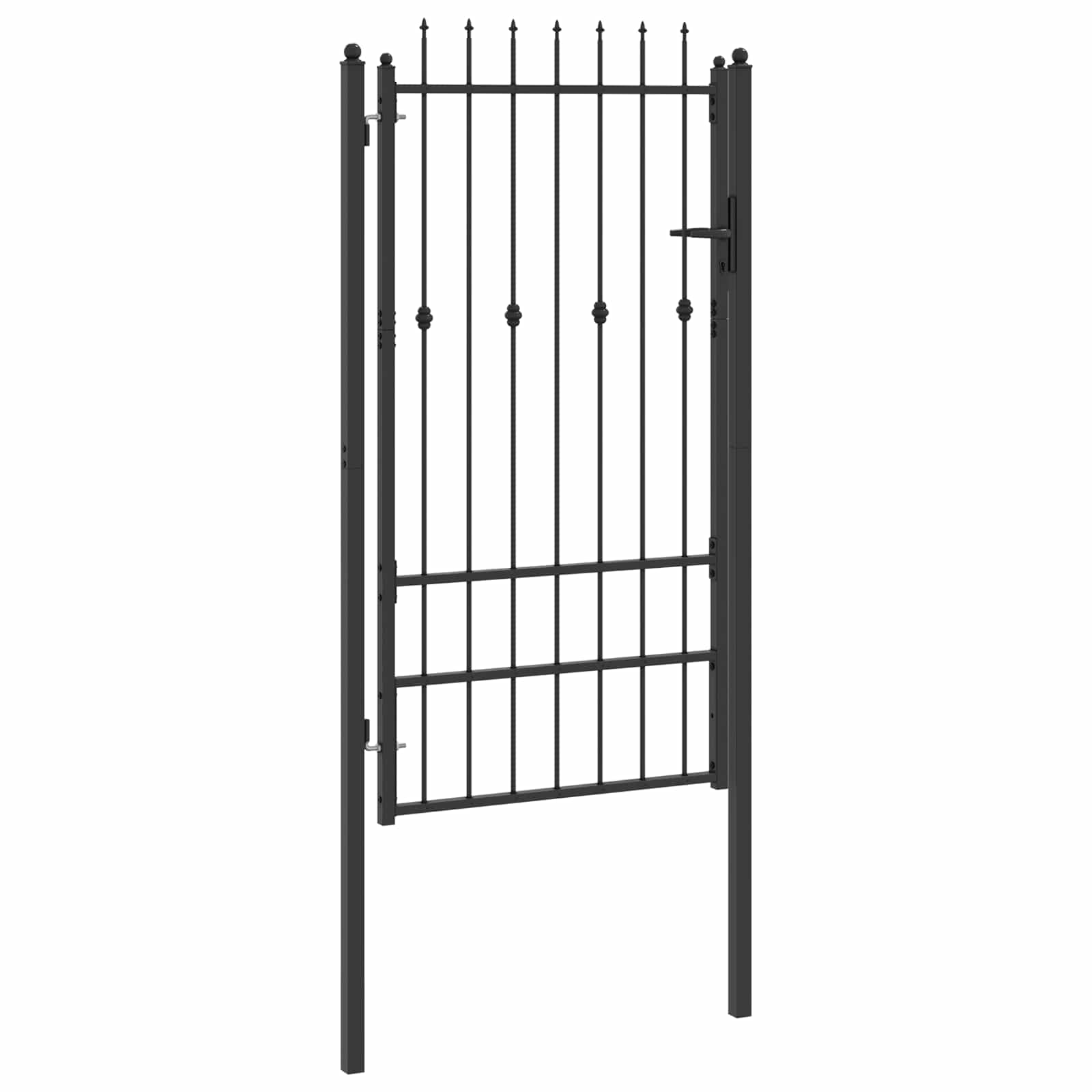 Zauntor ASTEN 100 x 175 cm Metall Schwarz Abschließbar