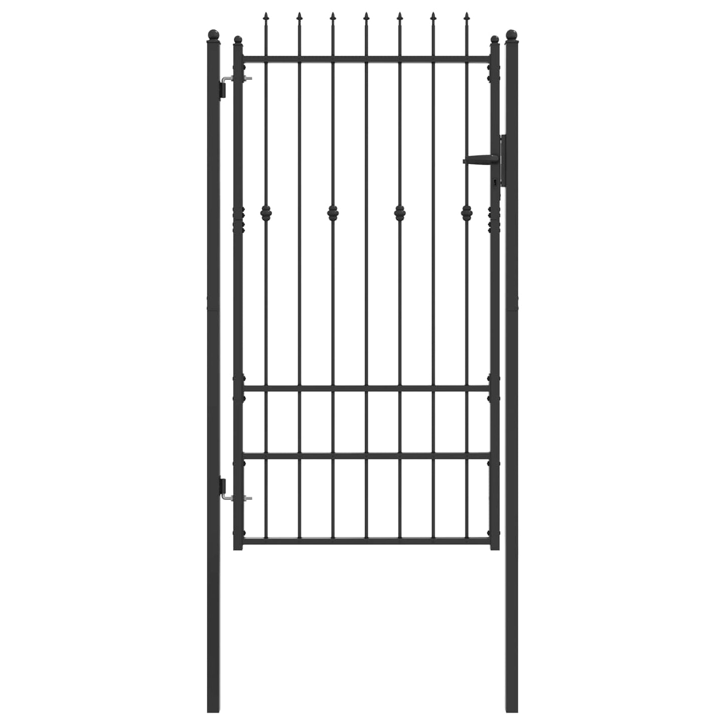 Zauntor ASTEN 100 x 175 cm Metall Schwarz Abschließbar